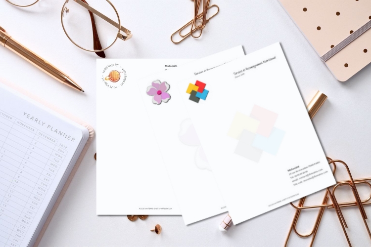 papier d'en-tête personnalisé avec logo